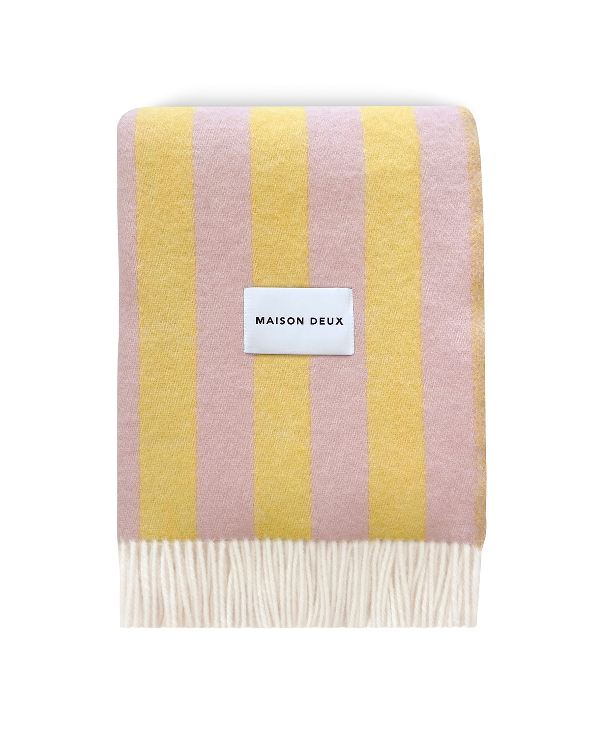 Maison Deux Blanket CANDY WRAP Pink / Yellow 4.25 x 6.5 ft