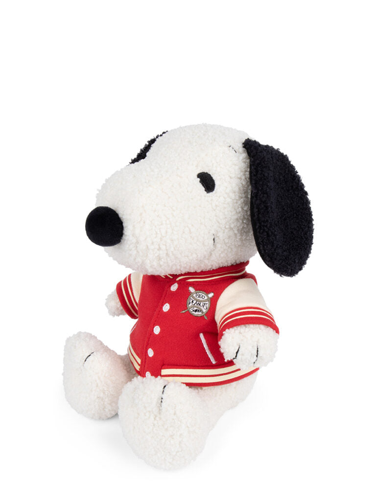 Bon Ton Toys x Peanuts Plush PEANUTS SNOOPY Sitting with Varsity Jacket 10"