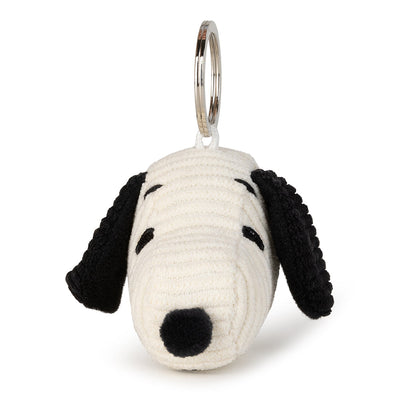 Keychain Plush PEANUTS SNOOPY HEAD Corduroy Cream 2"