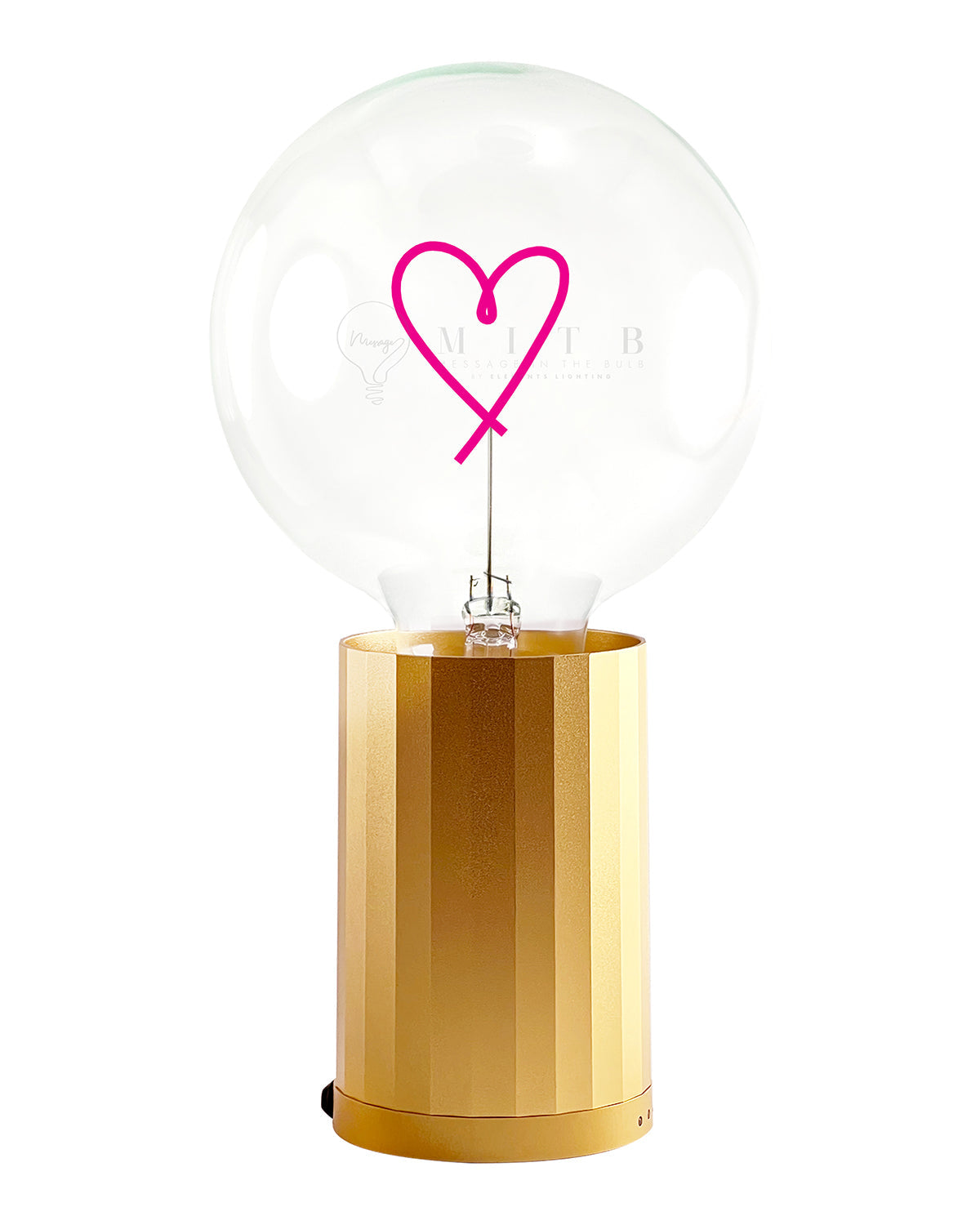 Bulb HEART Red  with Base Table Lamp PORTABLE