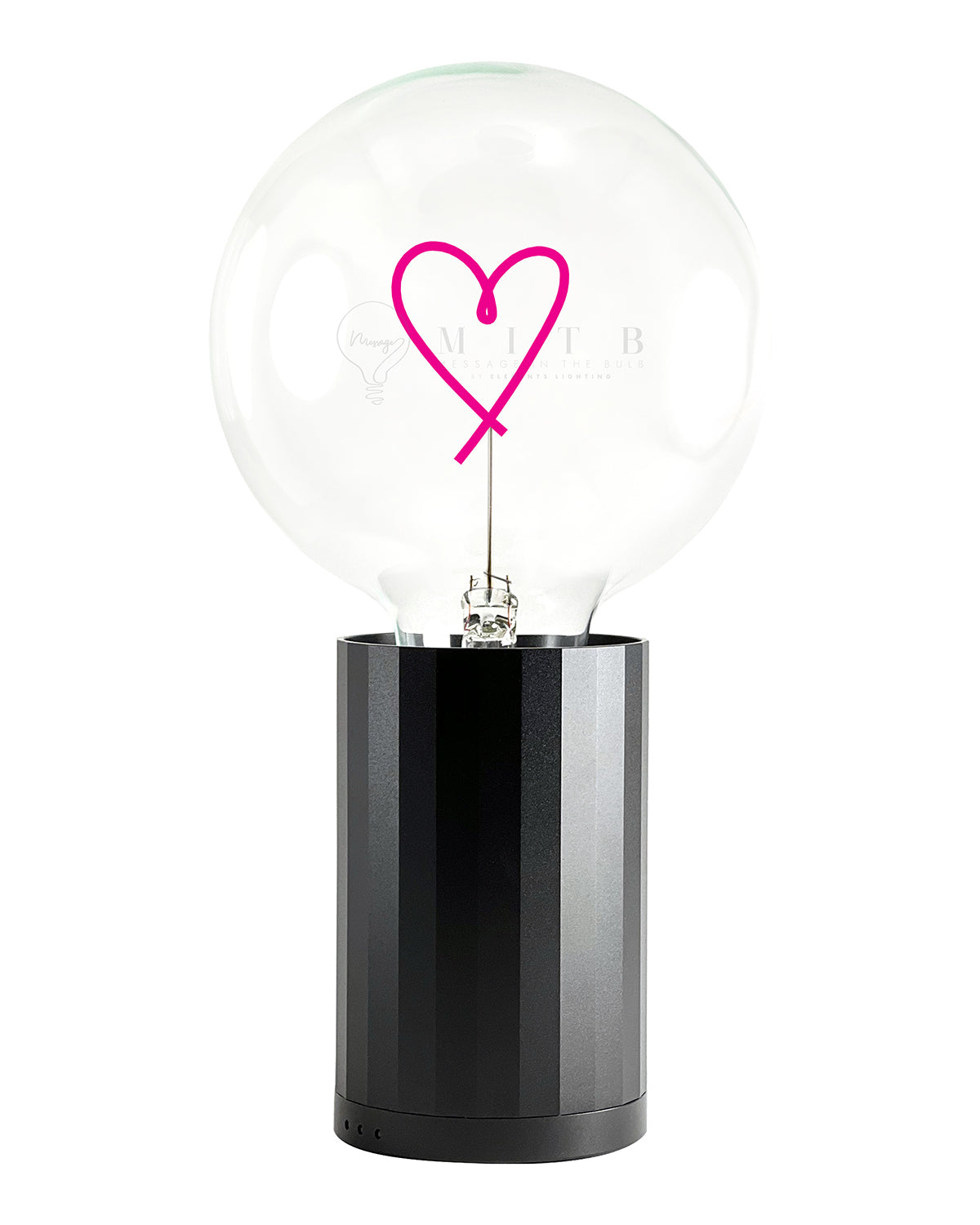 Bulb HEART Red  with Base Table Lamp PORTABLE