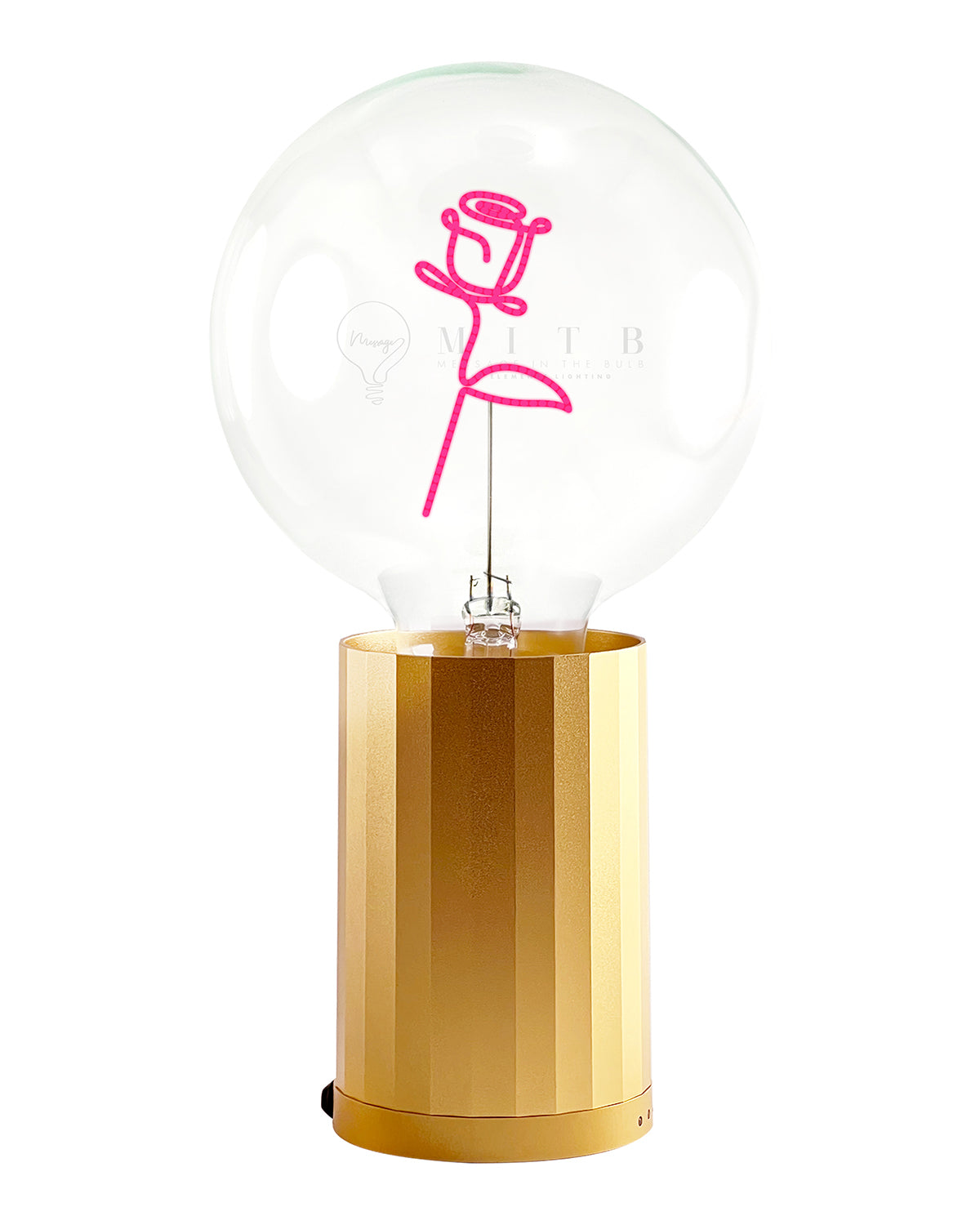 Bulb ROSE Red with Base Table Lamp PORTABLE