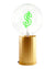 Bulb DOLLAR Green with Base Table Lamp PORTABLE