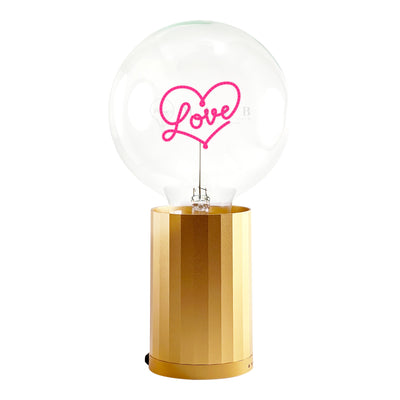 Bulb LOVE Red with Base Table Lamp PORTABLE Rose Gold