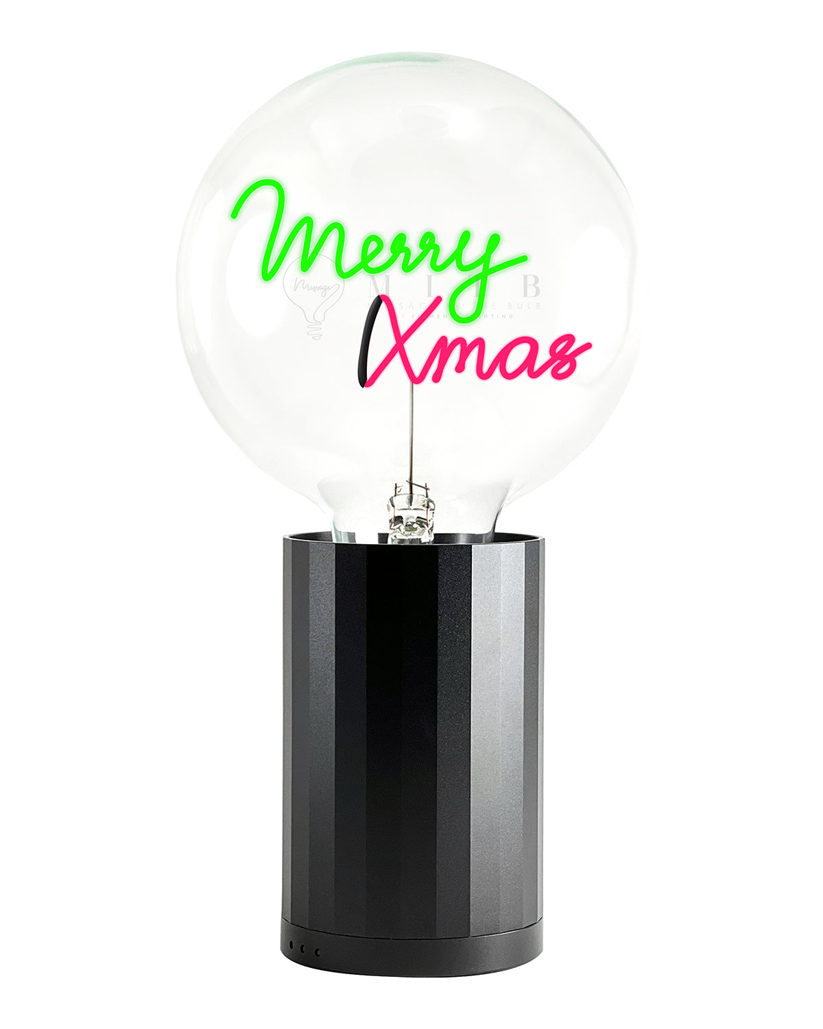 Bulb MERRY XMAS Green/ Red with Base Table Lamp PORTABLE