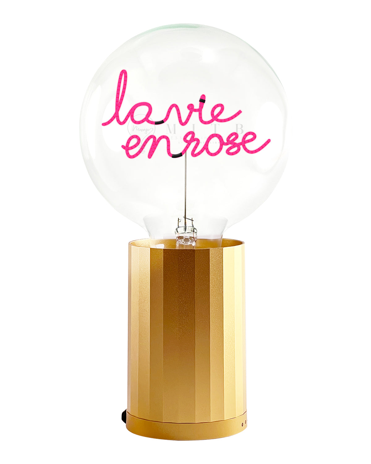 Bulb LA VIE EN ROSE Red  with Base Table Lamp PORTABLE