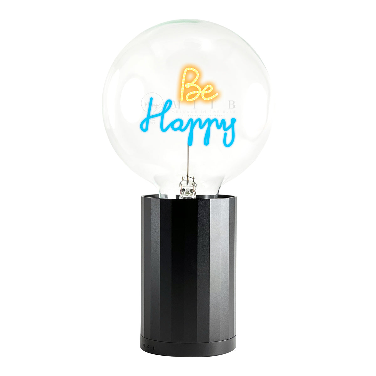 Bulb BE HAPPY Amber/ Blue  with Base Table Lamp PORTABLE