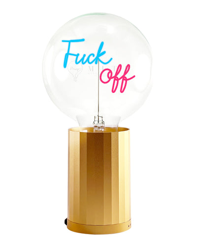 Bulb FUCK OFF Blue/ Red  with Base Table Lamp PORTABLE