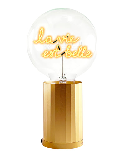 Bulb LA VIE EST BELLE Amber  with Base Table Lamp PORTABLE