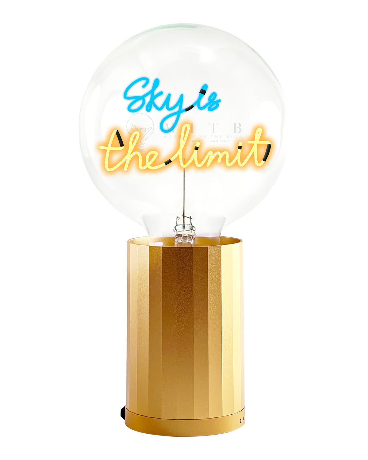 Bulb SKY IS THE LIMIT Blue/ Amber with Base Table Lamp PORTABLE