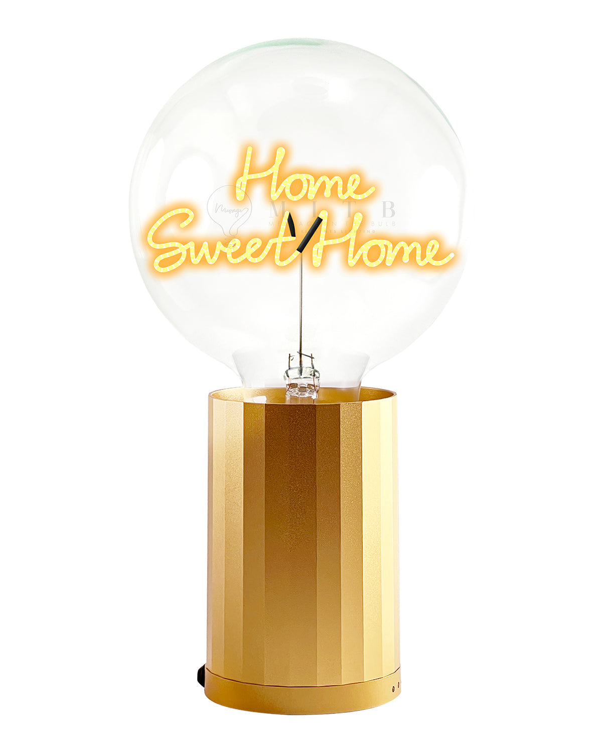 Bulb HOME SWEET HOME Amber  with Base Table Lamp PORTABLE