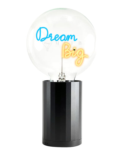 Bulb DREAM BIG Blue/ Amber with Base Table Lamp PORTABLE