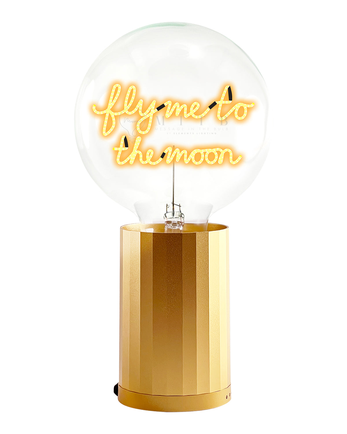 Bulb FLY ME TO THE MOON Amber  with Base Table Lamp PORTABLE