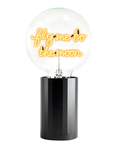 Bulb FLY ME TO THE MOON Amber  with Base Table Lamp PORTABLE