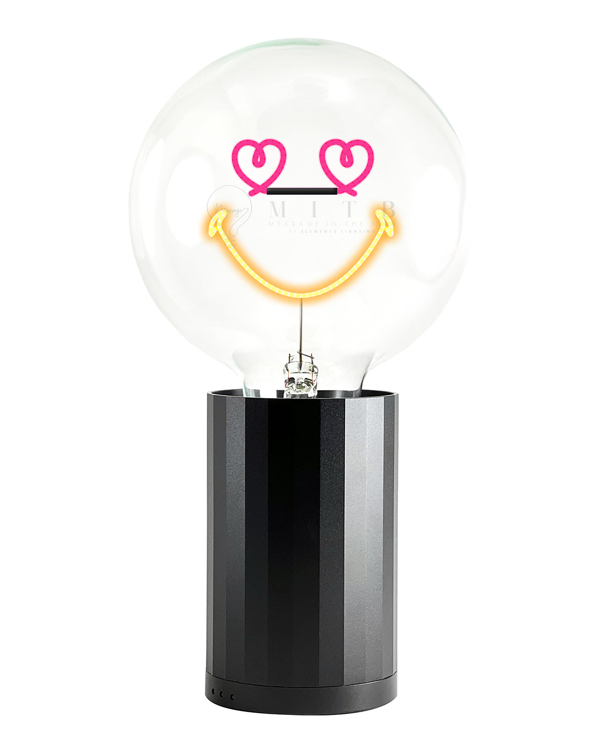 Bulb SMILEY WORLD LOVE Red/ Blue with Base Table Lamp PORTABLE