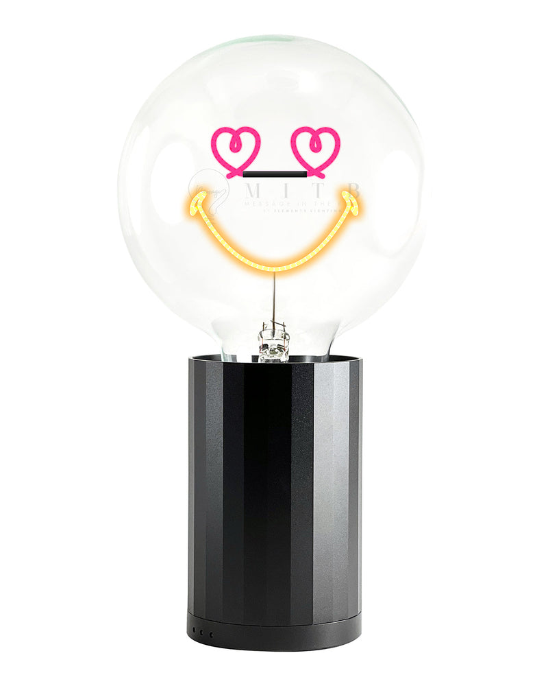 Bulb HAPPY HALLOWEEN Amber with Base Table Lamp PORTABLE