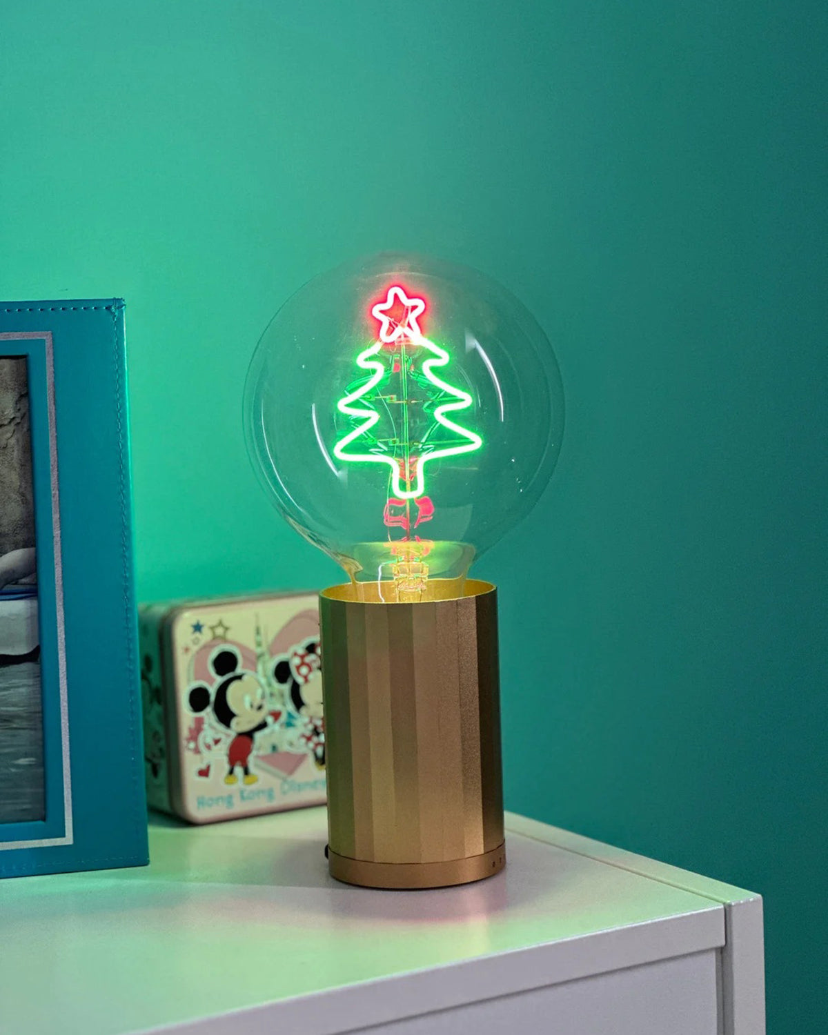 Bulb XMAS TREE Red/ Green with Base Table Lamp PORTABLE