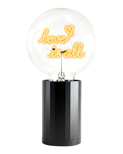 Bulb LOVE IS ALL Amber with Base Table Lamp PORTABLE