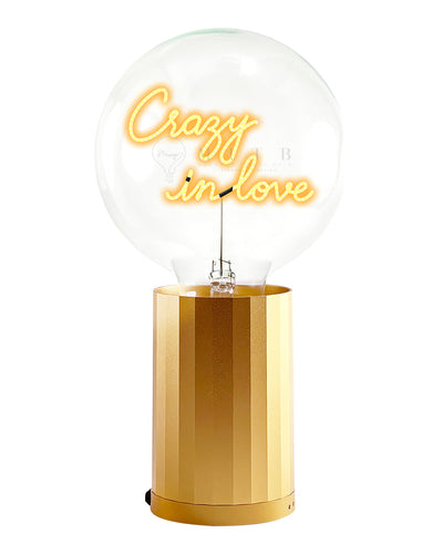 Bulb CRAZY IN LOVE Amber with Base Table Lamp PORTABLE