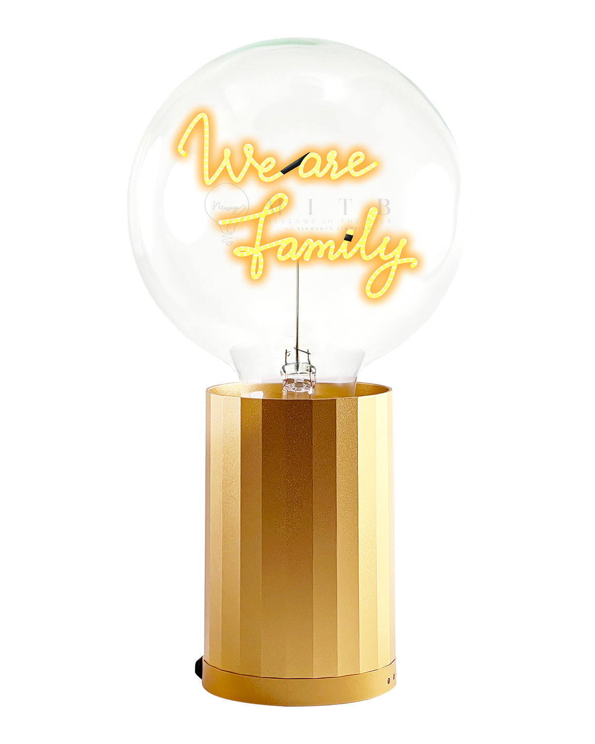 Bulb WE ARE FAMILY Amber with Base Table Lamp PORTABLE