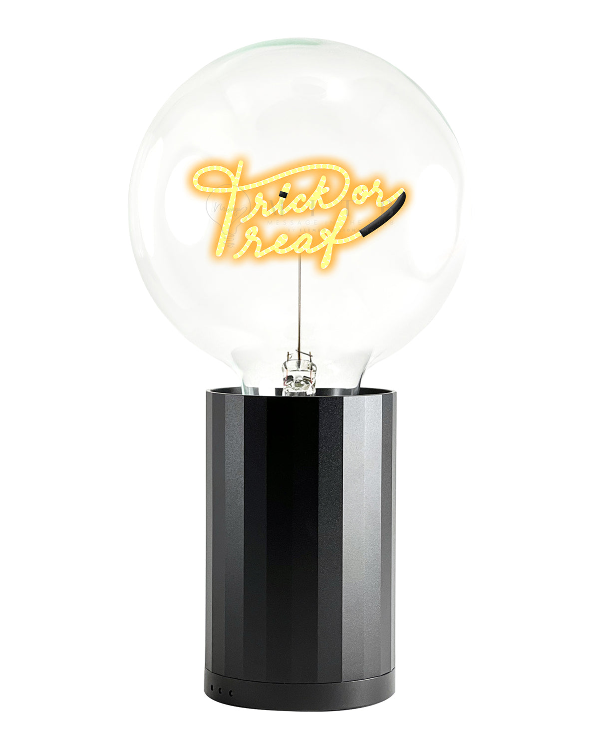 Bulb TRICK OR TREAT Amber with Base Table Lamp PORTABLE