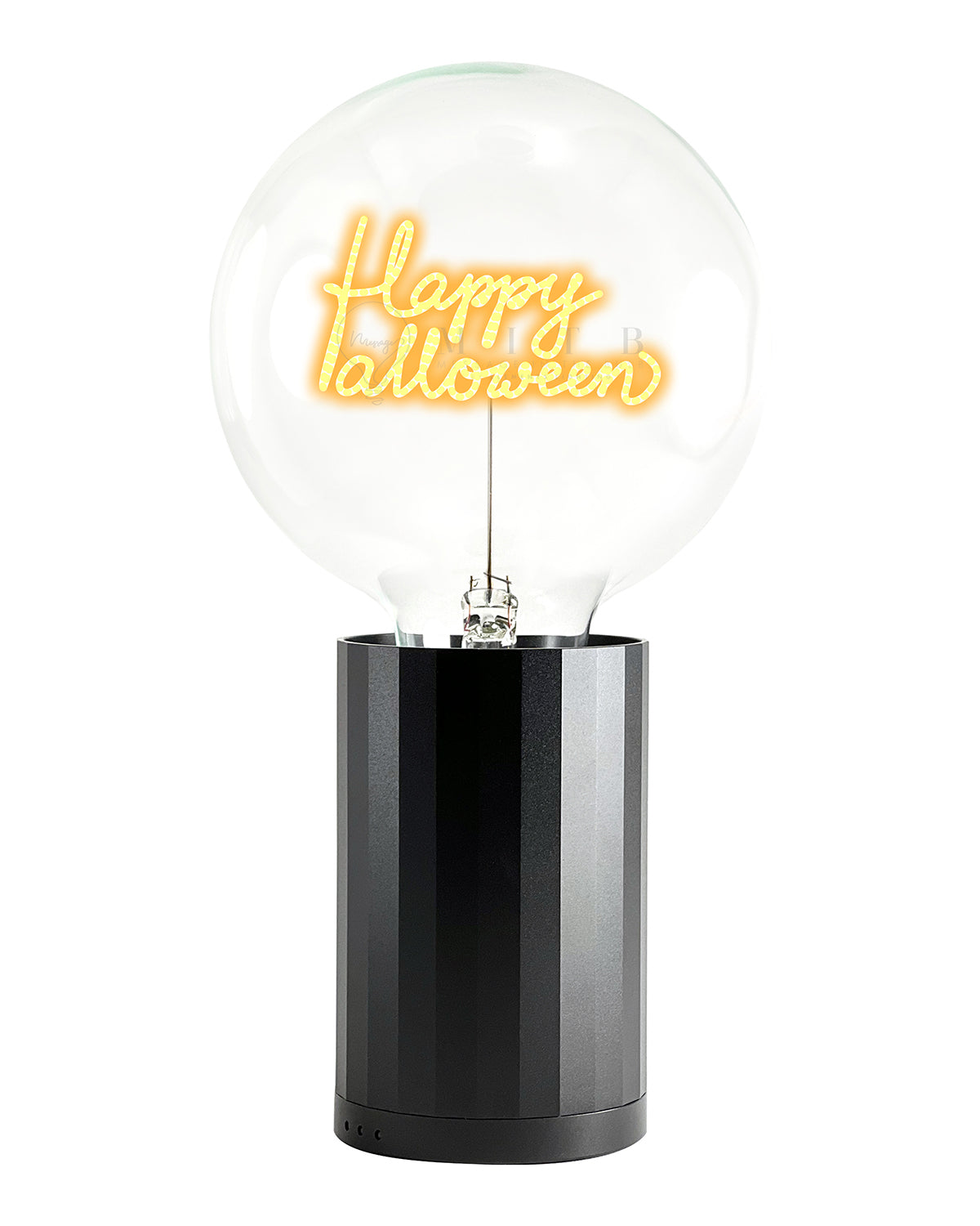 Bulb HAPPY HALLOWEEN Amber with Base Table Lamp PORTABLE