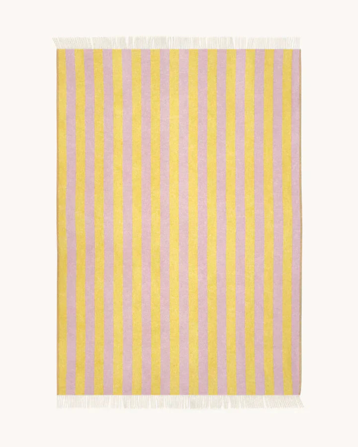 Maison Deux Blanket CANDY WRAP Pink / Yellow 4.25 x 6.5 ft