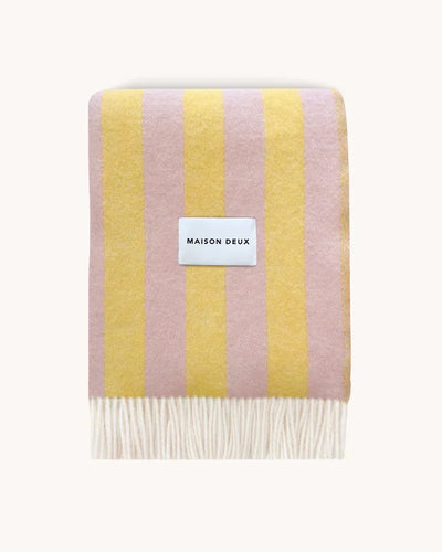 Maison Deux Blanket CANDY WRAP Pink / Yellow 4.25 x 6.5 ft