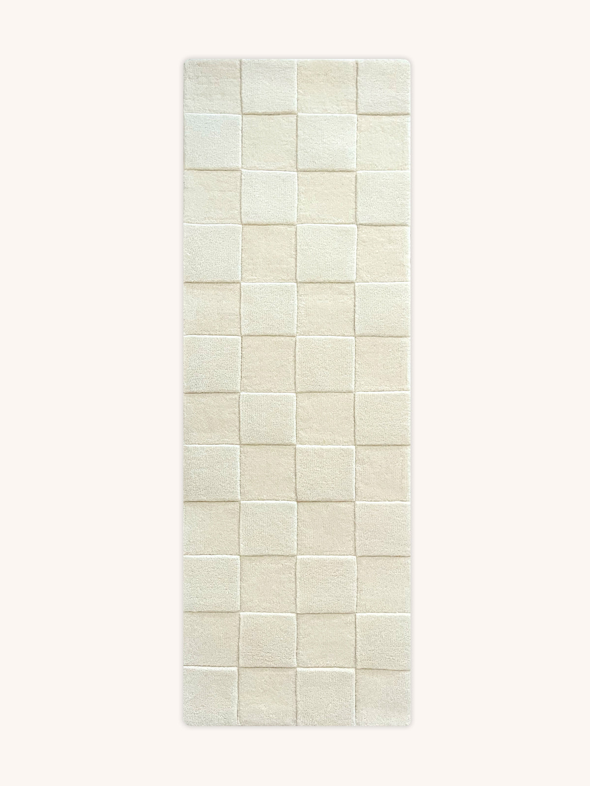 Rug CHECKERBOARD Off White 1.8 x 5.2 ft