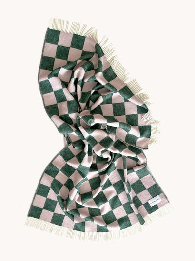 Blanket CHECKERBOARD Green Pink