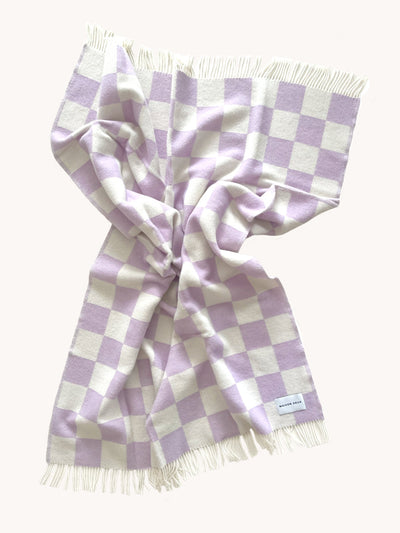 Blanket CHECKERBOARD Lilac White