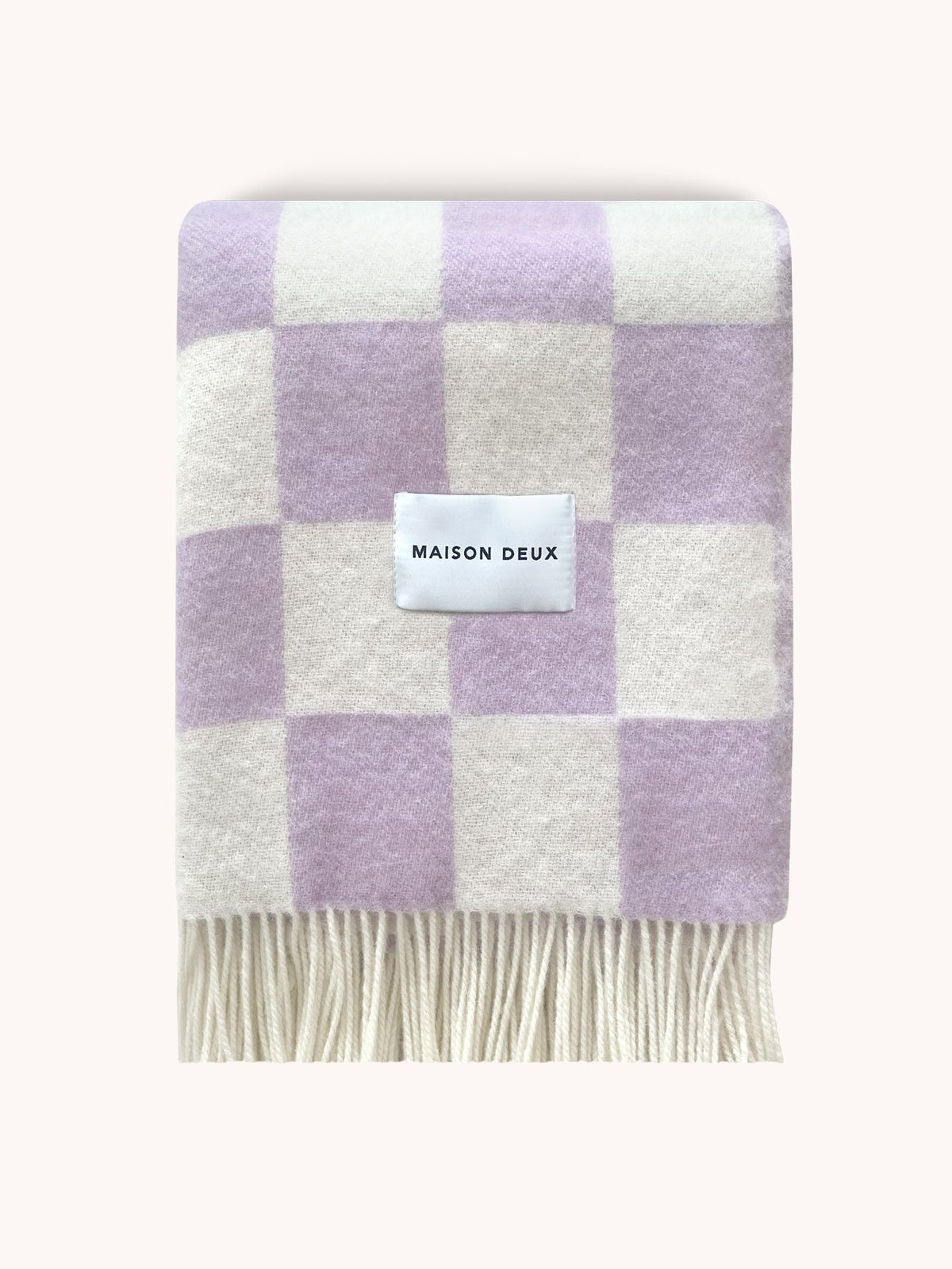 Blanket CHECKERBOARD Lilac White