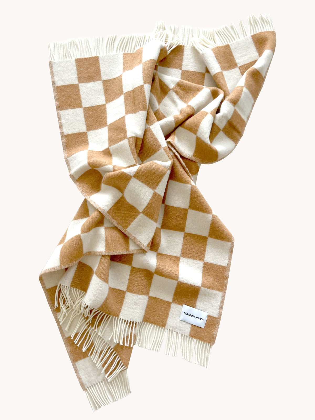 Blanket CHECKERBOARD Terra White