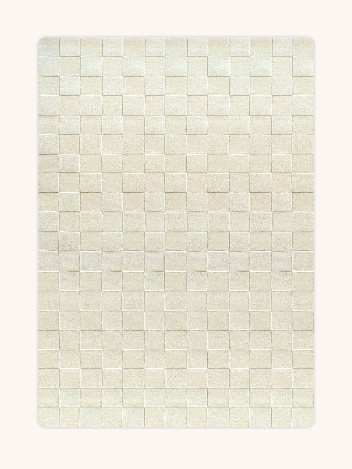 Maison Deux Rug CHECKERBOARD Off White 3.9 x 5.9 ft