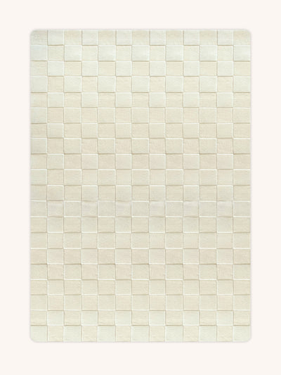 Maison Deux Rug CHECKERBOARD Off White 3.9 x 5.9 ft