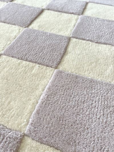 Rug CHECKERBOARD Lilac 2.6 x 8.2 ft