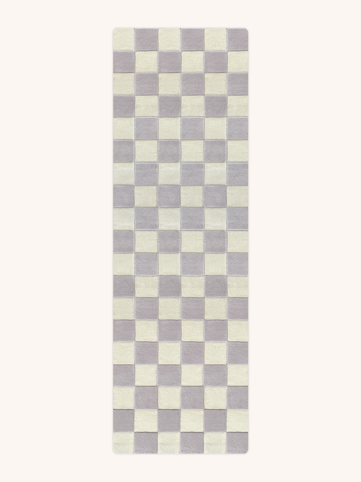 Maison Deux Rug CHECKERBOARD Lilac / White 3.9 x 5.9 ft