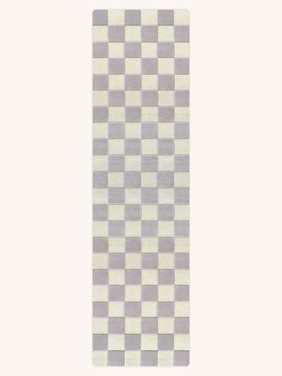 Rug CHECKERBOARD Lilac 2.6 x 9.8 ft