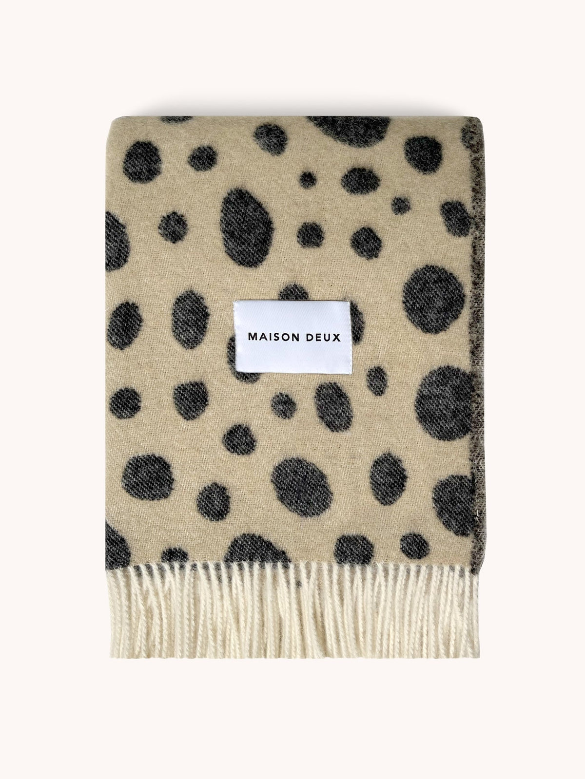 Maison Deux Blanket CHEETAH Beige / Black Print 4.25 x 6.5 ft