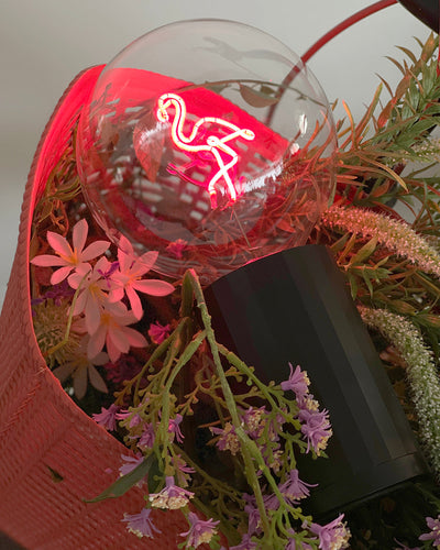 Bulb FLAMINGO Red with Base Table Lamp PORTABLE