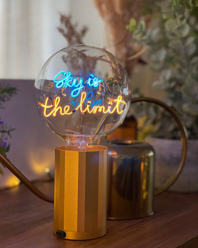 Bulb SKY IS THE LIMIT Blue/ Amber with Base Table Lamp PORTABLE