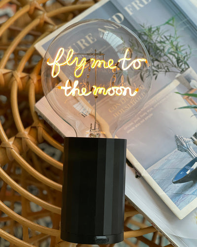 Bulb FLY ME TO THE MOON Amber  with Base Table Lamp PORTABLE