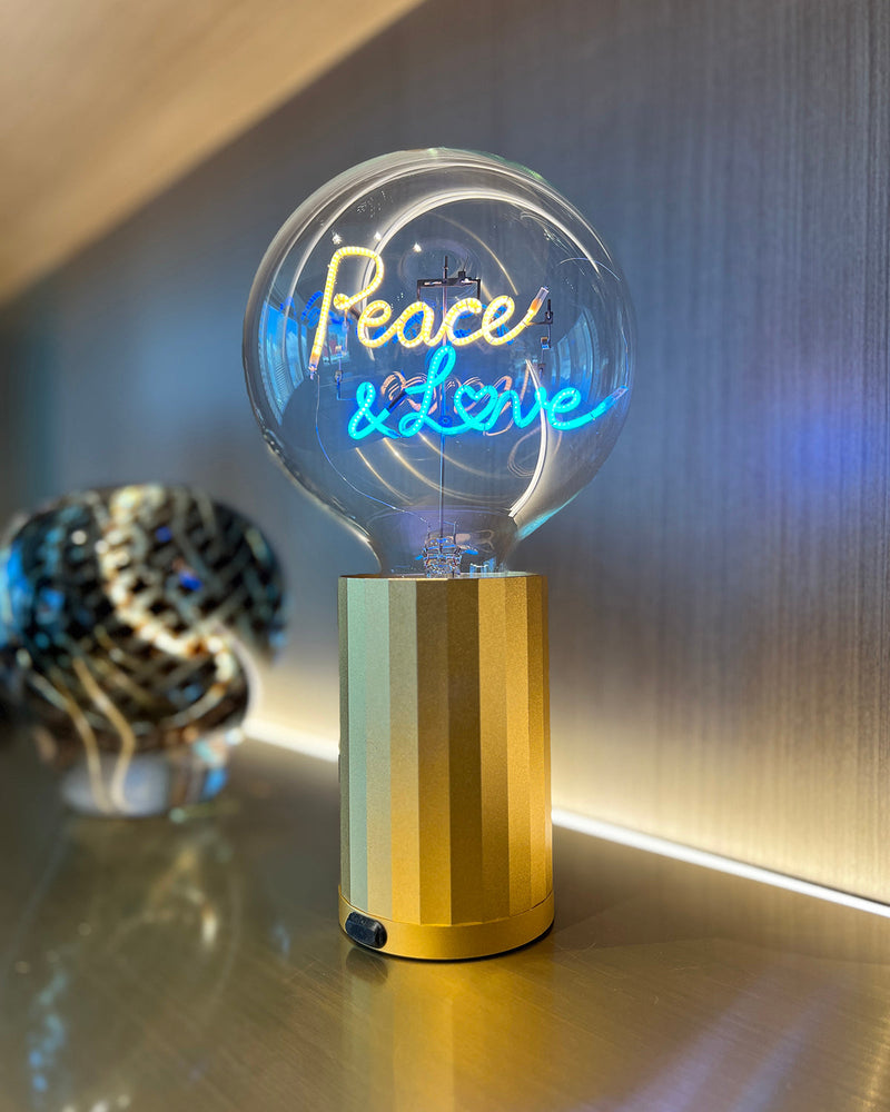 Bulb PEACE AND LOVE Amber/ Blue