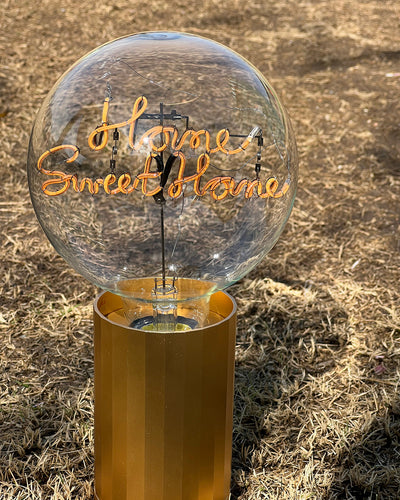 Bulb HOME SWEET HOME Amber  with Base Table Lamp PORTABLE