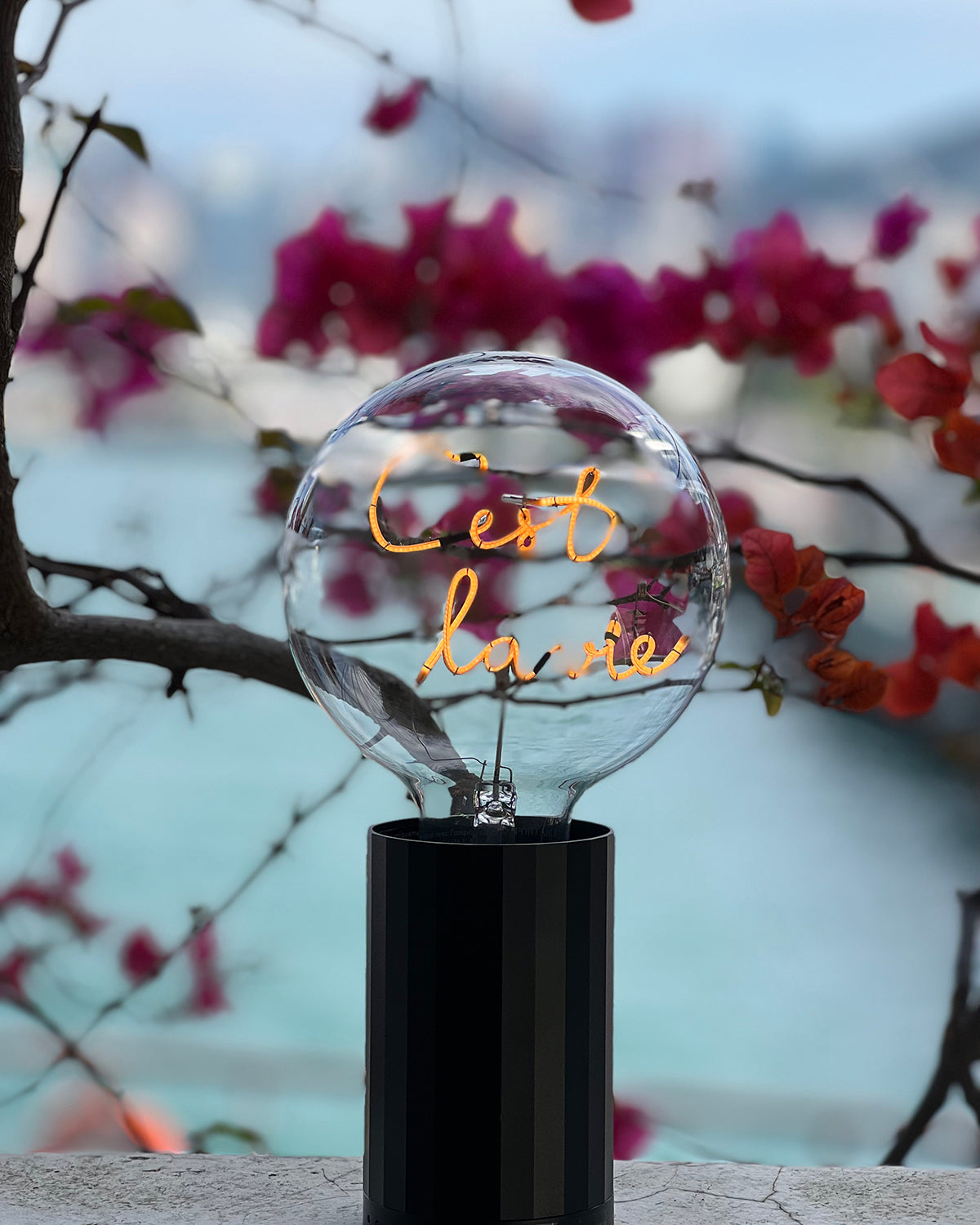 Bulb C'EST LA VIE Amber  with Base Table Lamp PORTABLE