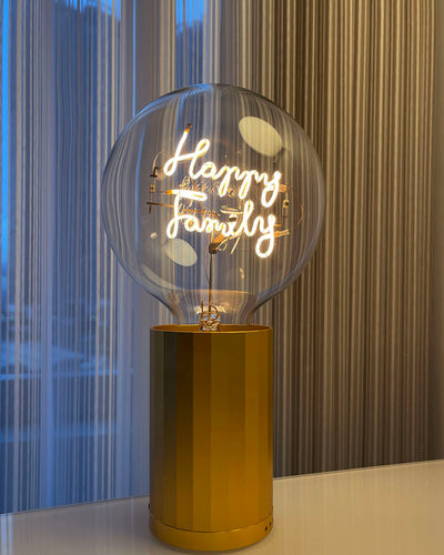 Bulb HAPPY FAMILY Amber  with Base Table Lamp PORTABLE