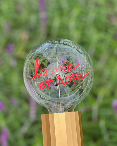 Bulb LA VIE EN ROSE Red  with Base Table Lamp PORTABLE