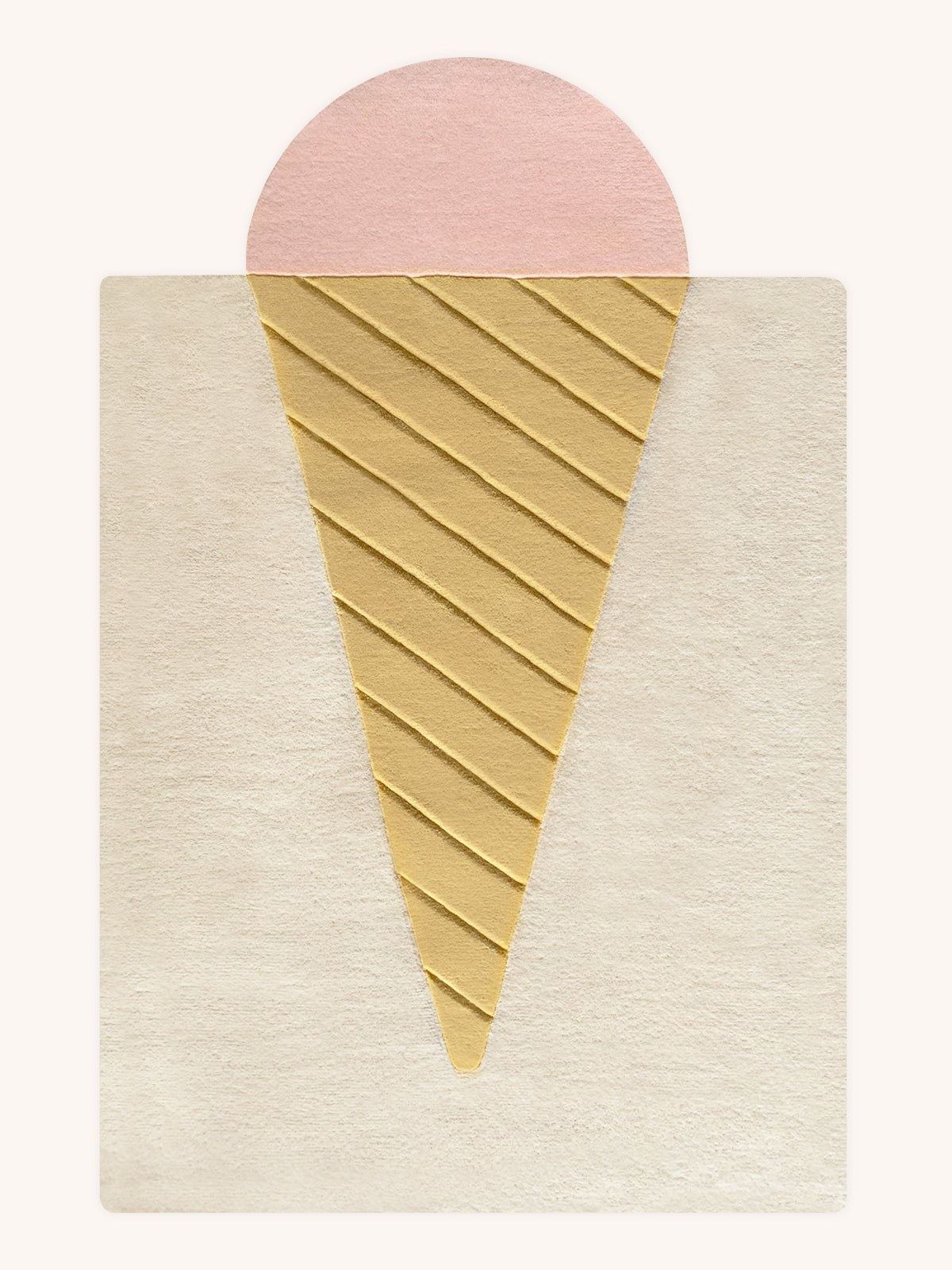 Maison Deux Rug ICE CREAM Cream / Pink and Light Brown Print 4 x 5 ft