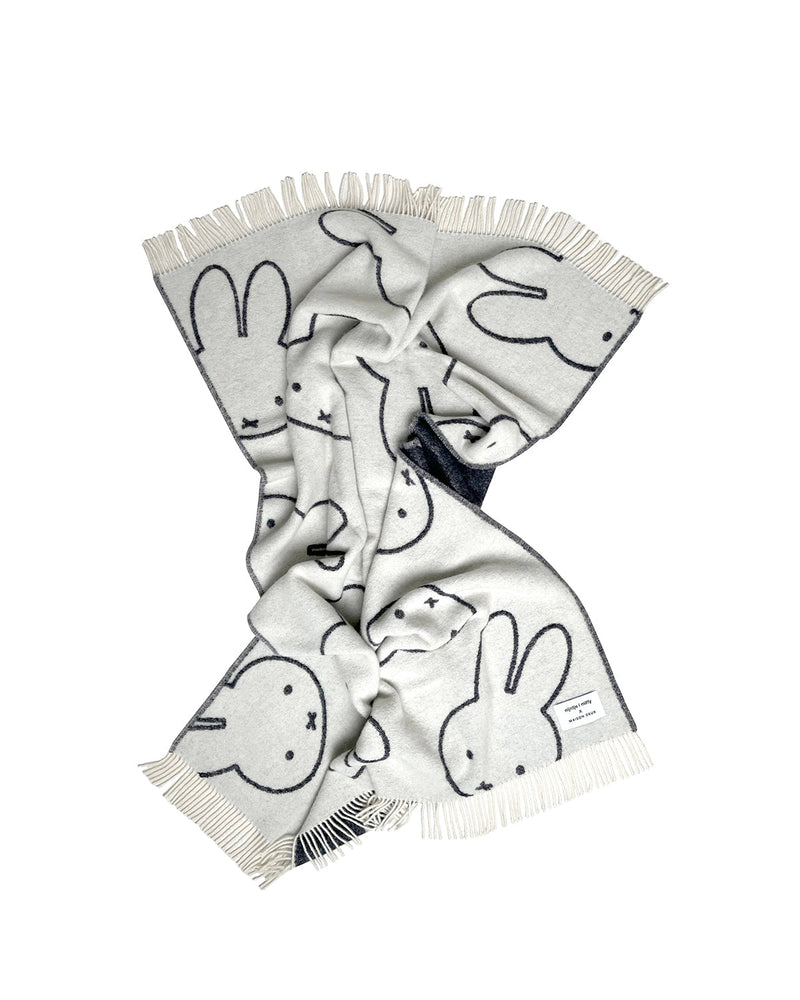 Maison Deux x Miffy Blanket MIFFY White / Black Print 4.25 x 6.5 ft