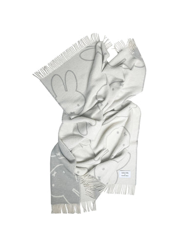 Maison Deux x Miffy Blanket MIFFY Cloud White / Grey Print 4.25 x 6.5 ft